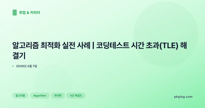 [2026] 알고리즘 최적화 실전 사례 | 코딩테스트 시간 초과(TLE) 해결기