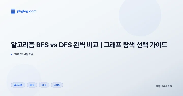 [2026] 알고리즘 BFS vs DFS 완벽 비교 | 그래프 탐색 선택 가이드
