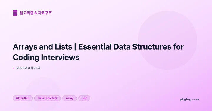[2026] Arrays and Lists | Essential Data Structures for Coding Interviews