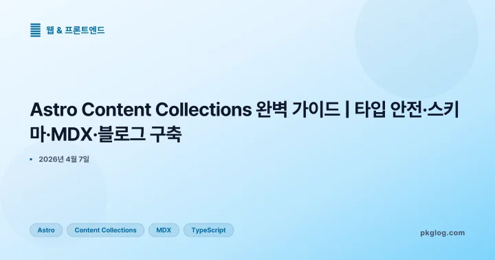[2026] Astro Content Collections 완벽 가이드 | 타입 안전·스키마·MDX·블로그 구축
