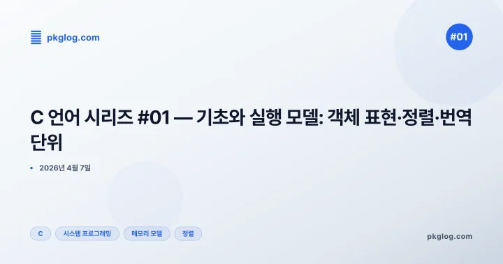 [2026] C 언어 시리즈 #01 — 기초와 실행 모델: 객체 표현·정렬·번역 단위