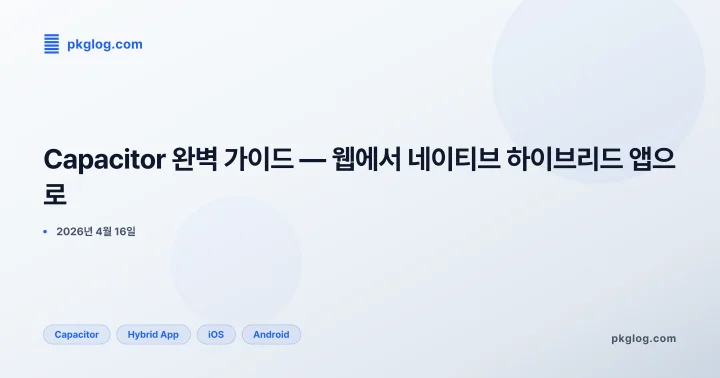 Capacitor 완벽 가이드 — 웹에서 네이티브 하이브리드 앱으로