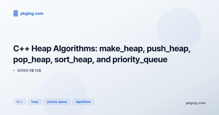 [2026] C++ Heap Algorithms: make_heap, push_heap, pop_heap, sort_heap, and priority_queue