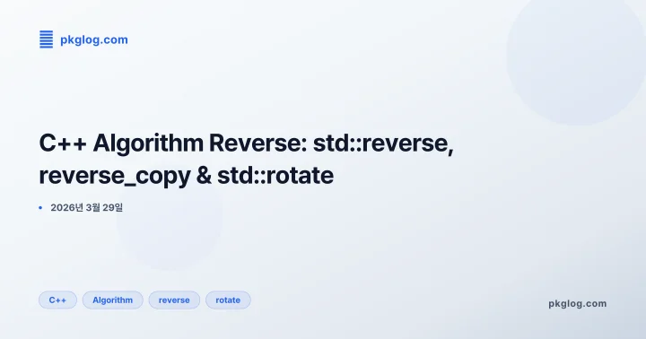 [2026] C++ Algorithm Reverse: std::reverse, reverse_copy & std::rotate