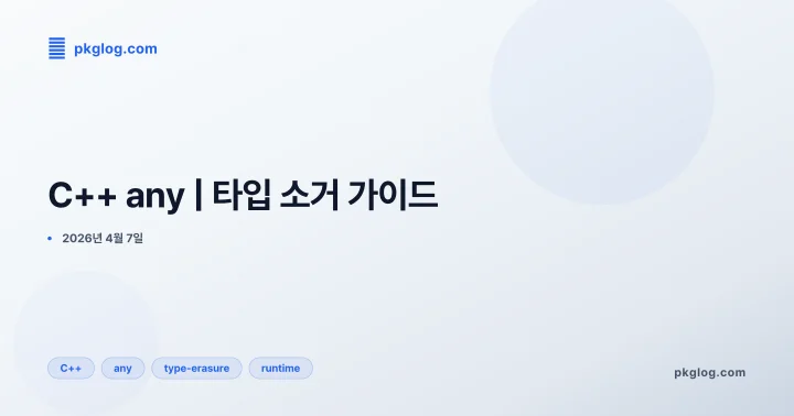 [2026] C++ any | 타입 소거 가이드