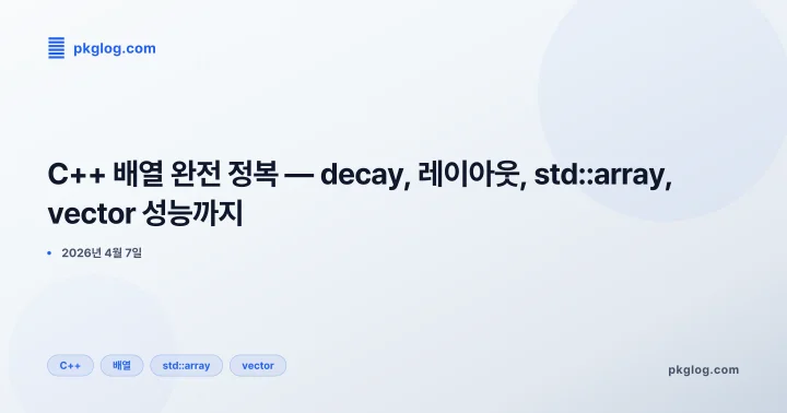 [2026] C++ 배열 완전 정복 — decay, 레이아웃, std::array, vector 성능까지