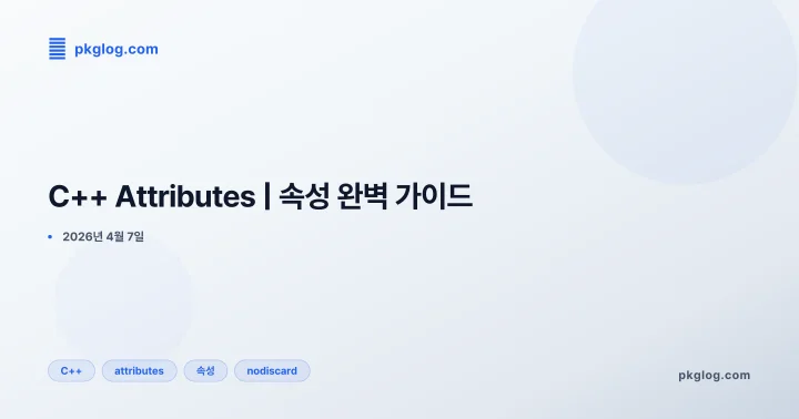 [2026] C++ Attributes | 속성 완벽 가이드
