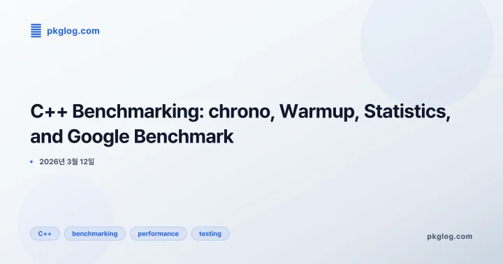 [2026] C++ Benchmarking: chrono, Warmup, Statistics, and Google Benchmark