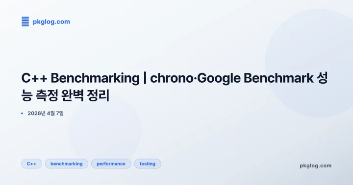 [2026] C++ Benchmarking | chrono·Google Benchmark 성능 측정 완벽 정리