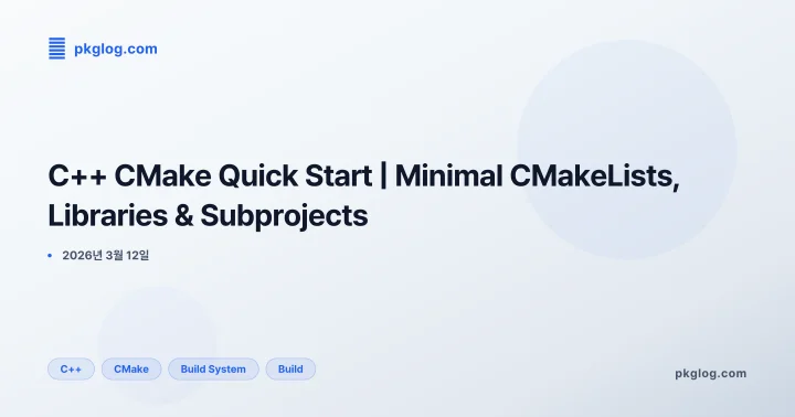 [2026] C++ CMake Quick Start | Minimal CMakeLists, Libraries & Subprojects
