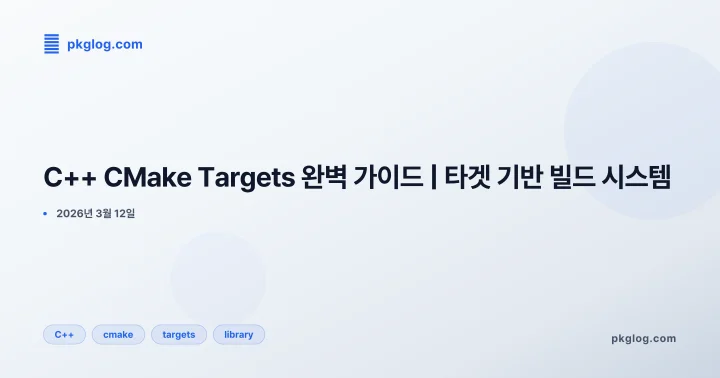 [2026] C++ CMake Targets 완벽 가이드 | 타겟 기반 빌드 시스템