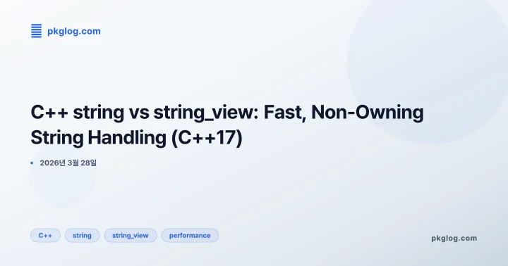 [2026] C++ string vs string_view: Fast, Non-Owning String Handling (C++17)