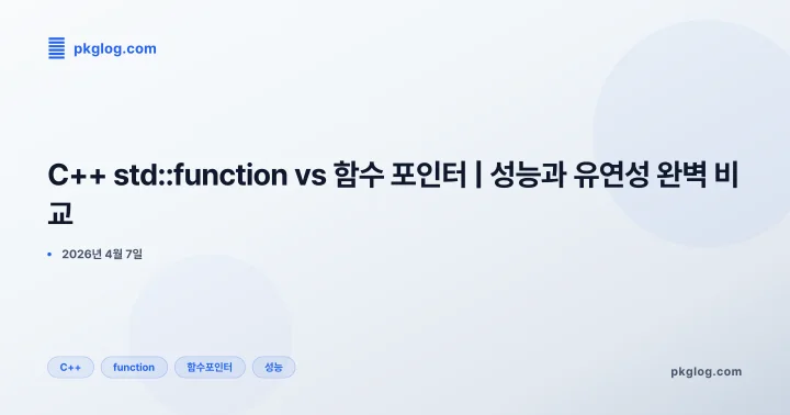 [2026] C++ std::function vs 함수 포인터 | 성능과 유연성 완벽 비교