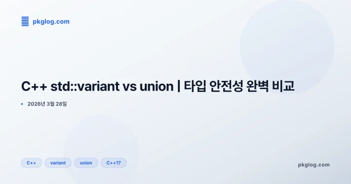 [2026] C++ std::variant vs union | 타입 안전성 완벽 비교