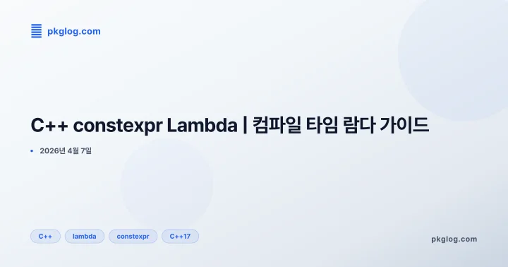 [2026] C++ constexpr Lambda | 컴파일 타임 람다 가이드