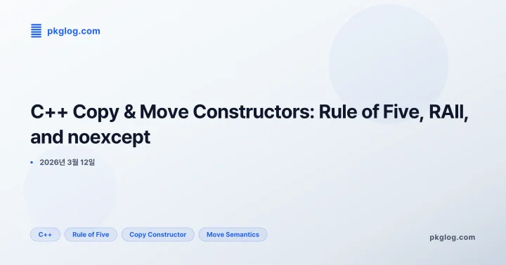 [2026] C++ Copy & Move Constructors: Rule of Five, RAII, and noexcept