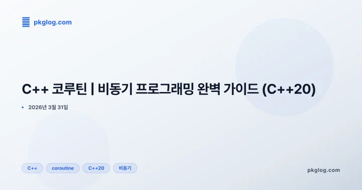 [2026] C++ 코루틴 | 비동기 프로그래밍 완벽 가이드 (C++20)