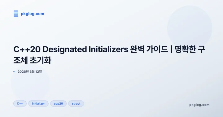 [2026] C++20 Designated Initializers 완벽 가이드 | 명확한 구조체 초기화