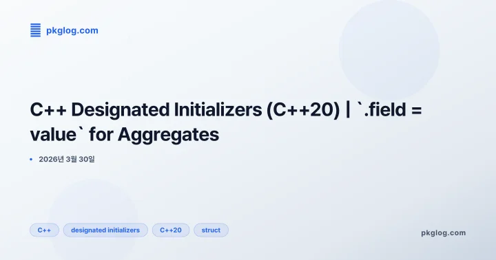 [2026] C++ Designated Initializers (C++20) | `.field = value` for Aggregates