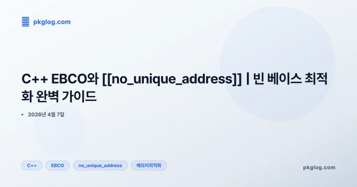[2026] C++ EBCO와 [[no_unique_address]] | 빈 베이스 최적화 완벽 가이드