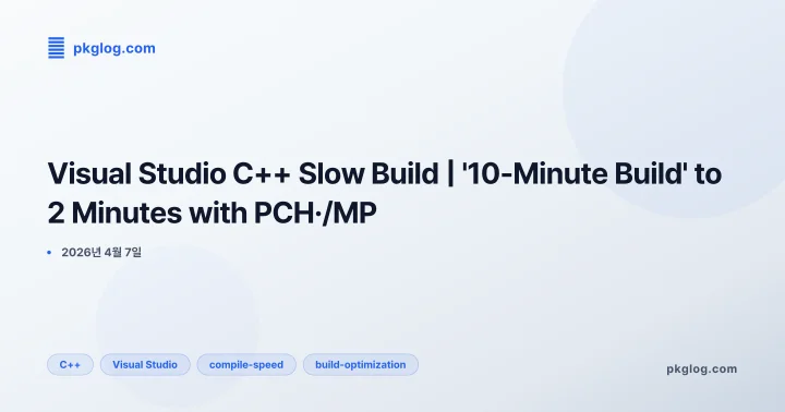 Visual Studio C++ Slow Build | '10-Minute Build' to 2 Minutes with PCH·/MP
