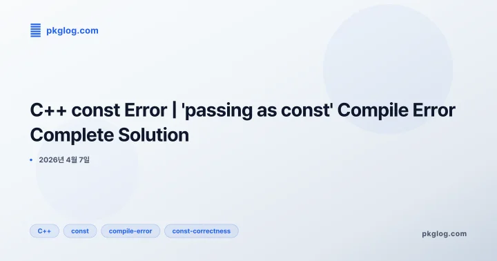 C++ const Error | 'passing as const' Compile Error Complete Solution