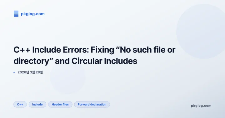 [2026] C++ Include Errors: Fixing “No such file or directory” and Circular Includes