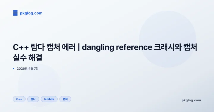[2026] C++ 람다 캡처 에러 | dangling reference 크래시와 캡처 실수 해결