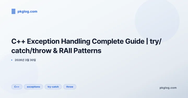 [2026] C++ Exception Handling Complete Guide | try/catch/throw & RAII Patterns