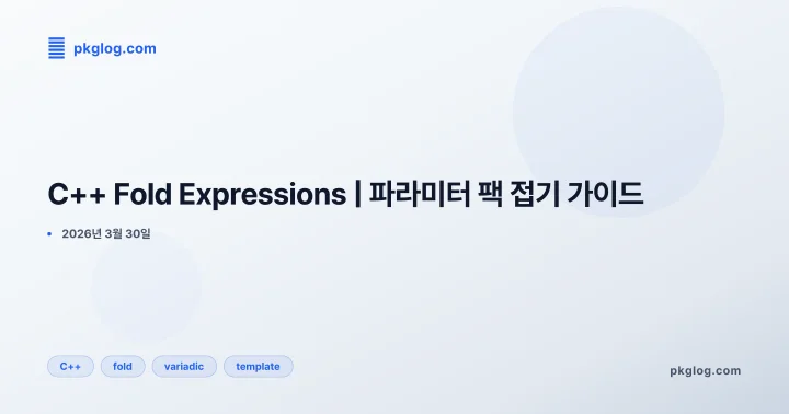 [2026] C++ Fold Expressions | 파라미터 팩 접기 가이드