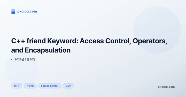 [2026] C++ friend Keyword: Access Control, Operators, and Encapsulation