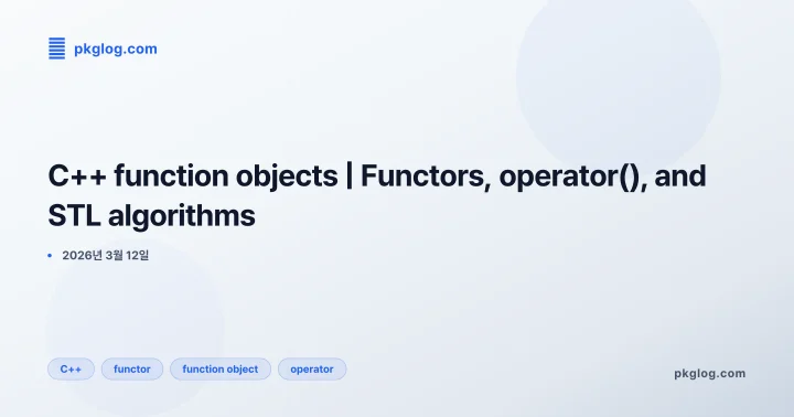 [2026] C++ function objects | Functors, operator(), and STL algorithms
