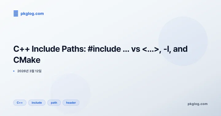 [2026] C++ Include Paths: #include ... vs <...>, -I, and CMake