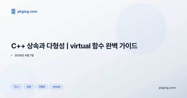 [2026] C++ 상속과 다형성 | virtual 함수 완벽 가이드