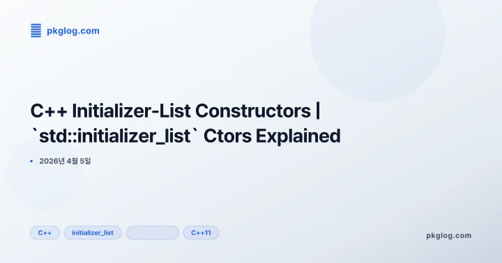 [2026] C++ Initializer-List Constructors | `std::initializer_list` Ctors Explained