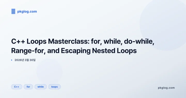 [2026] C++ Loops Masterclass: for, while, do-while, Range-for, and Escaping Nested Loops