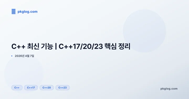 [2026] C++ 최신 기능 | C++17/20/23 핵심 정리