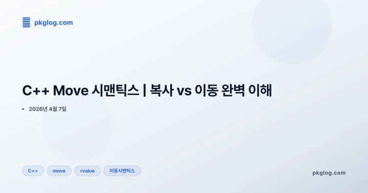 [2026] C++ Move 시맨틱스 | 복사 vs 이동 완벽 이해