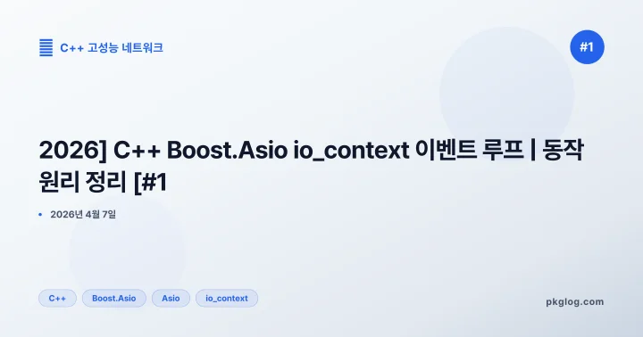 [2026] C++ Boost.Asio io_context 이벤트 루프 | 동작 원리 정리 [#1]