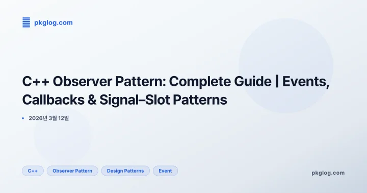 [2026] C++ Observer Pattern: Complete Guide | Events, Callbacks & Signal–Slot Patterns