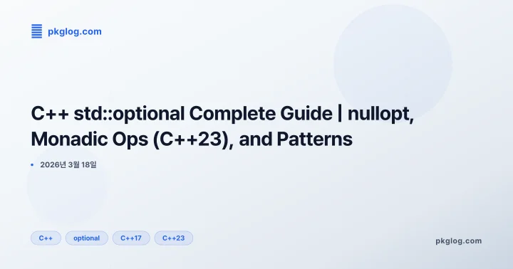 [2026] C++ std::optional Complete Guide | nullopt, Monadic Ops (C++23), and Patterns