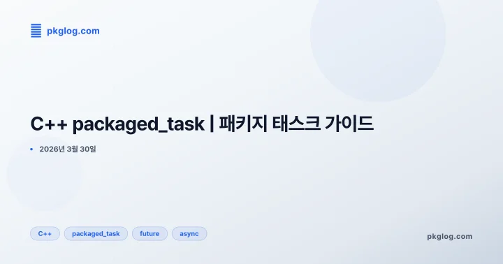 [2026] C++ packaged_task | 패키지 태스크 가이드