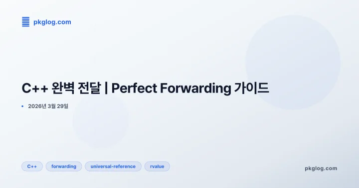 [2026] C++ 완벽 전달 | Perfect Forwarding 가이드