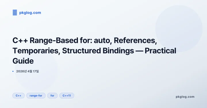 C++ Range-Based for: auto, References, Temporaries, Structured Bindings — Practical Guide