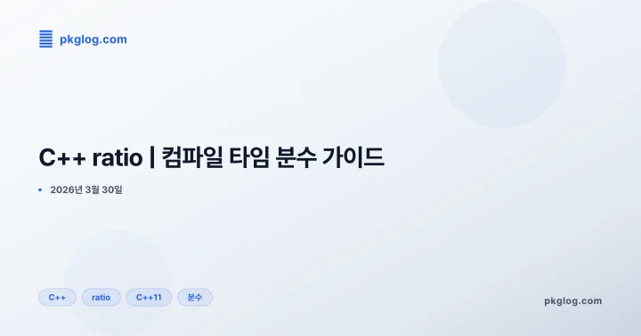[2026] C++ ratio | 컴파일 타임 분수 가이드