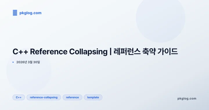 [2026] C++ Reference Collapsing | 레퍼런스 축약 가이드