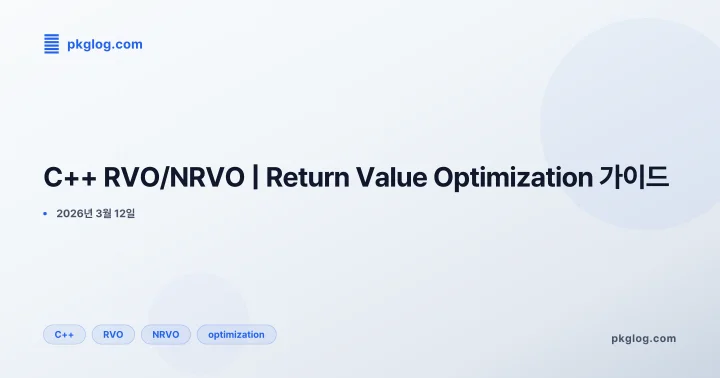 [2026] C++ RVO/NRVO | Return Value Optimization 가이드