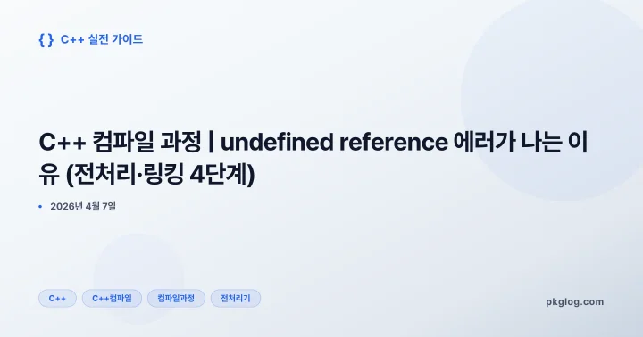 [2026] C++ 컴파일 과정 | undefined reference 에러가 나는 이유 (전처리·링킹 4단계)