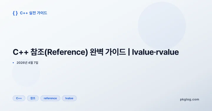[2026] C++ 참조(Reference) 완벽 가이드 | lvalue·rvalue