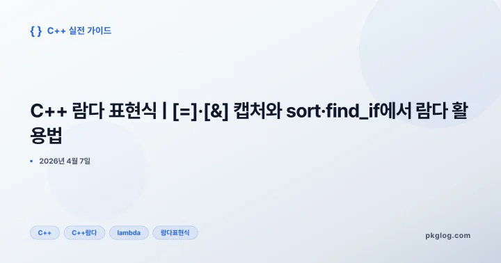 [2026] C++ 람다 표현식 | [=]·[&] 캡처와 sort·find_if에서 람다 활용법